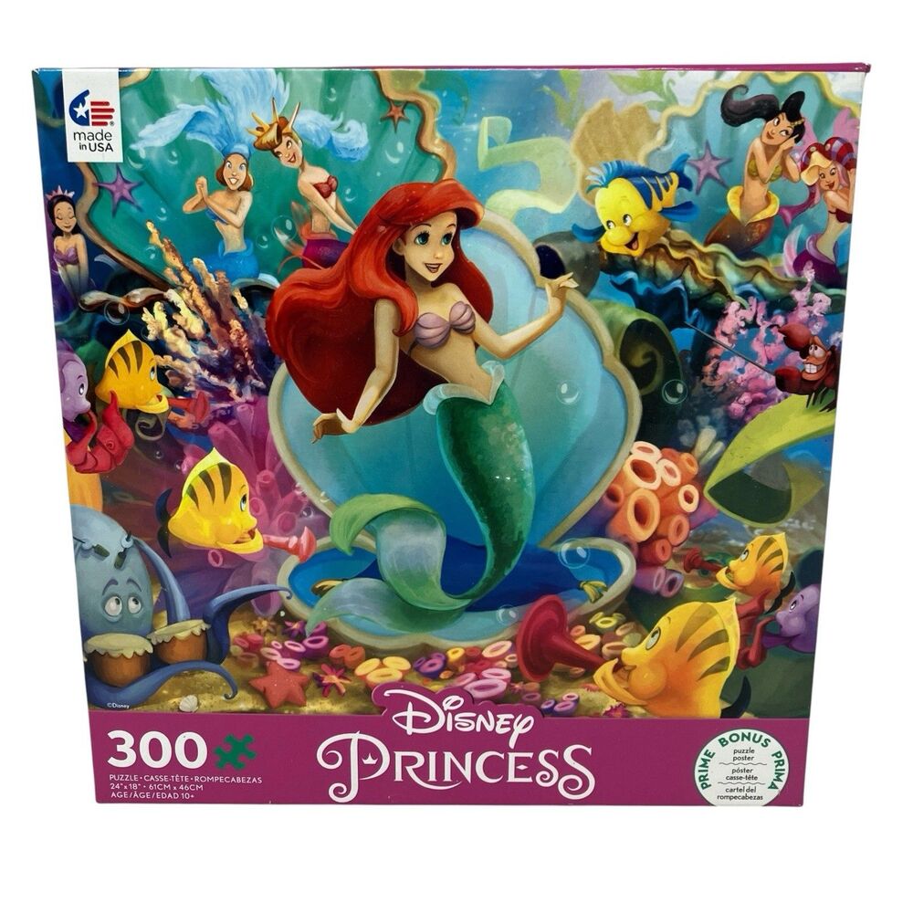 Ceaco Disney Princess Ariel 300 Piece Puzzle Oversized Pieces Little Mermaid New